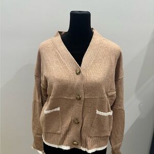 Women's Tan Cardigan Sweater
